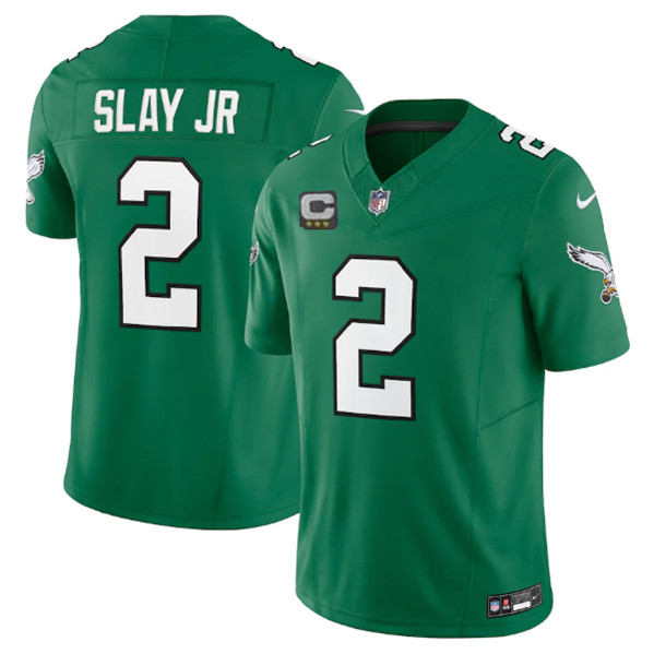 Men's Philadelphia Eagles #2 Darius Slay JR Green 2023 F.U.S.E. With C Patch Vapor Untouchable Stitched Football Jersey